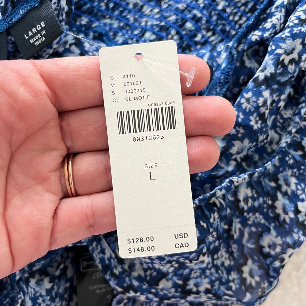 Anthropologie Maeve NWT Square-Neck Sheer Babydoll Floral Bell Sleeve Blouse - Picture 10 of 12